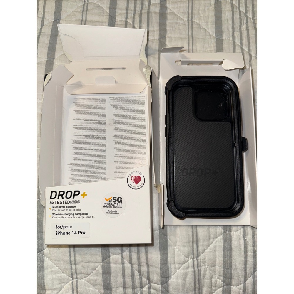 OtterBox Defender Series iPhone 14 Pro Case Black Rugged Holster Kickstand